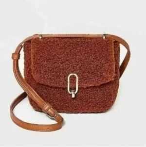 A New Day Mini Crossbody Bag - Brown Sherpa
